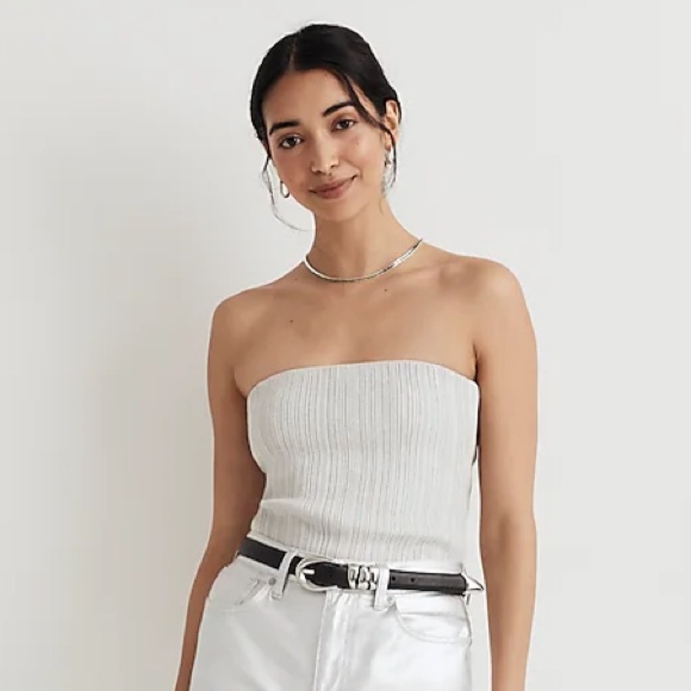 NWT Madewell x Aimee Song Ribbed Shimmer Tube Top